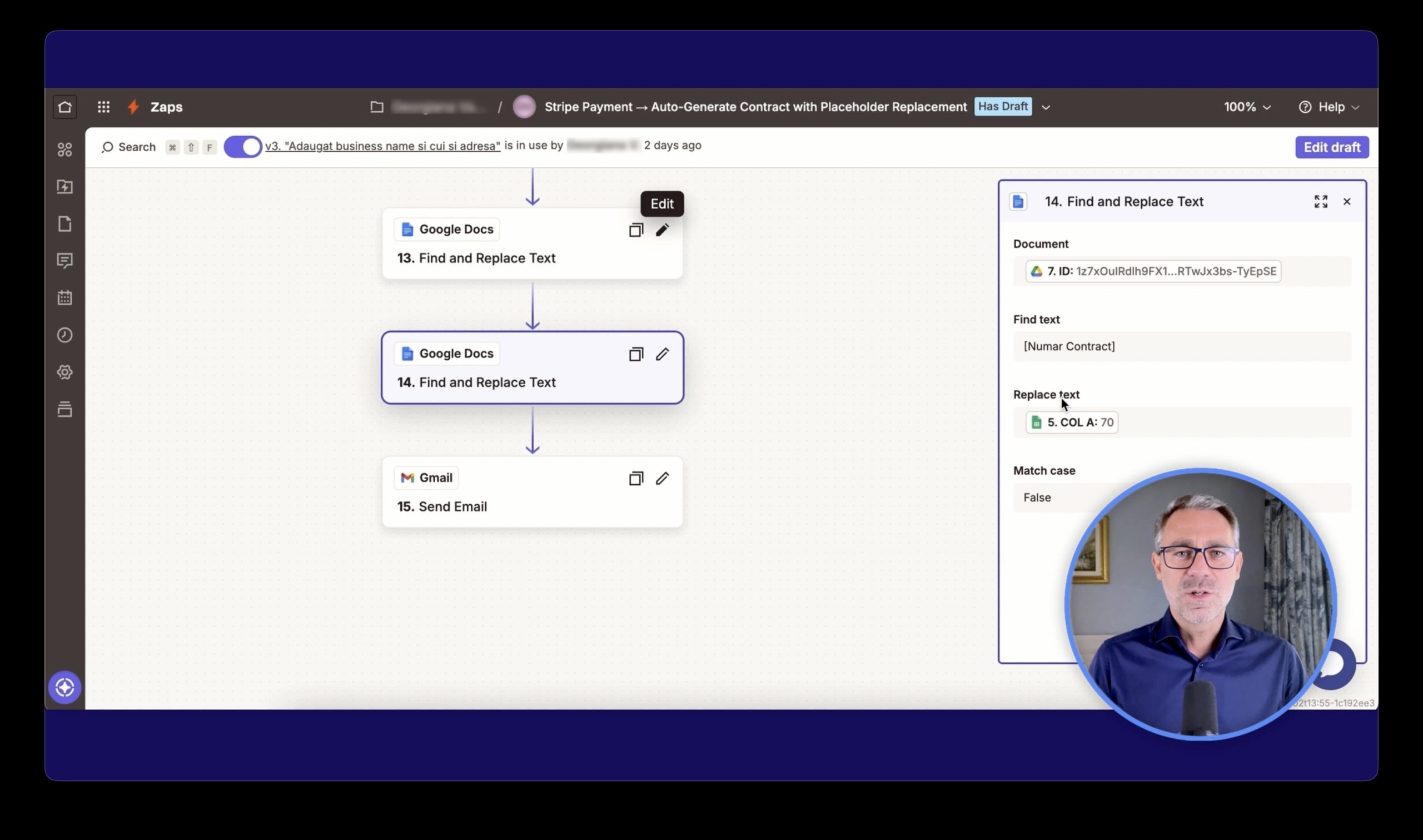 Zapier: din Stripe în contract pe Drive
